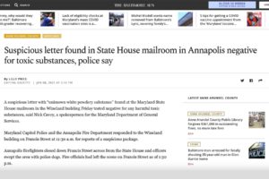 Mail Threat Alert 2021-01-08 Baltimore MD.