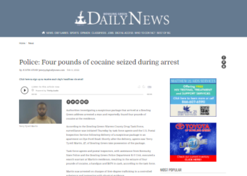 Police Four pounds of cocaine seized during arrest News bgdailynews.com.