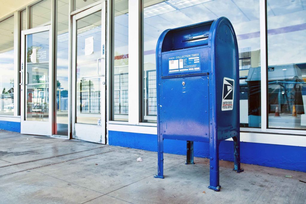 USPS Blue Mail Boxes.